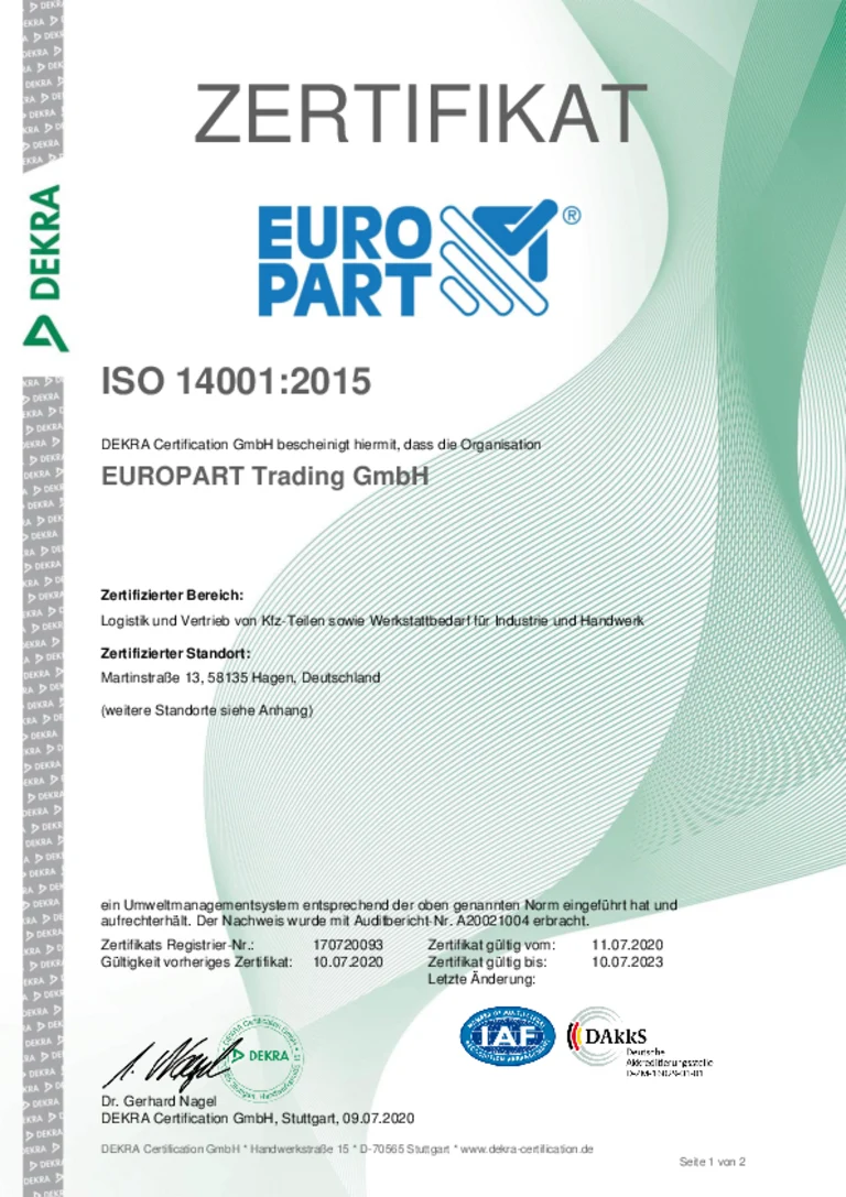 ISO 14001:2015 Trading